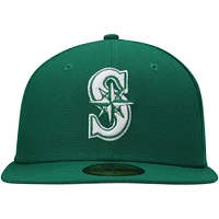 Men's New Era Kelly Green Seattle Mariners White Logo 59FIFTY Fitted Hat