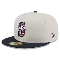 Men's New Era  Khaki/Black Seattle Mariners 2024 Fourth of July 59FIFTY Fitted Hat