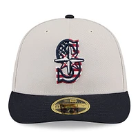 Men's New Era  Khaki/Black Seattle Mariners 2024 Fourth of July Low Profile 59FIFTY Fitted Hat