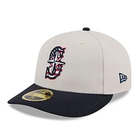 Men's New Era  Khaki/Black Seattle Mariners 2024 Fourth of July Low Profile 59FIFTY Fitted Hat