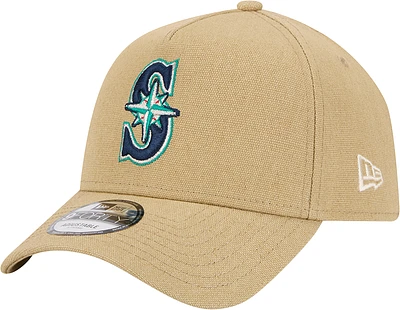 Casquette ajustable 9FORTY A-Frame Essentials avec logo des Seattle Mariners de New Era pour homme en kaki