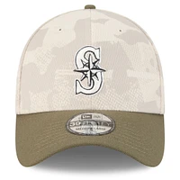 Men's New Era Light Beige/Olive Seattle Mariners 2025 Armed Forces Day 39THIRTY Flex Hat