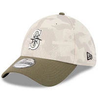 Men's New Era Light Beige/Olive Seattle Mariners 2025 Armed Forces Day 39THIRTY Flex Hat