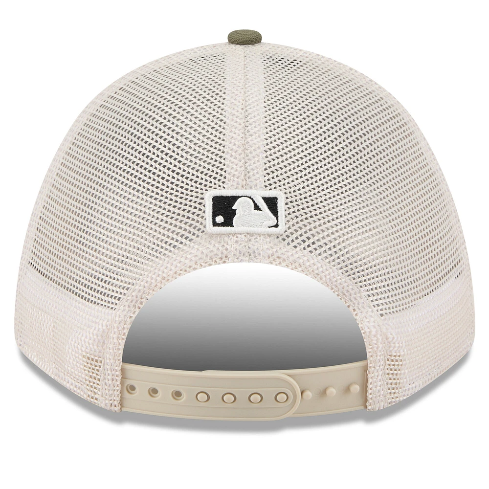 Men's New Era Light Beige/Olive Seattle Mariners 2025 Armed Forces Day 9FORTY M-Crown A-Frame Adjustable Hat