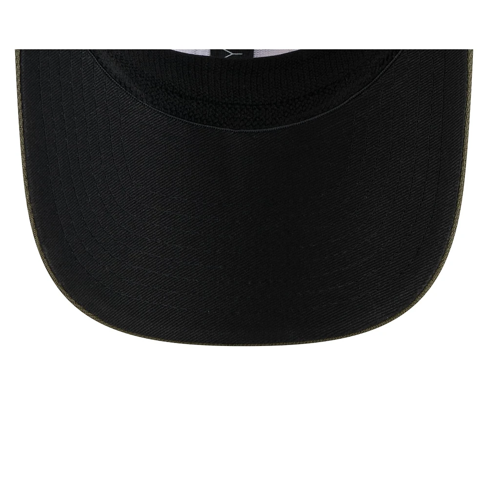 Casquette extensible à boutons-pression 9SEVENTY pour homme, beige clair/olive, des Mariners de Seattle 2025, Journée des forces armées New Era