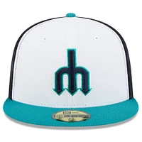 Men's New Era Navy/Aqua Seattle Mariners 2025 MLB Clubhouse 59FIFTY Fitted Hat