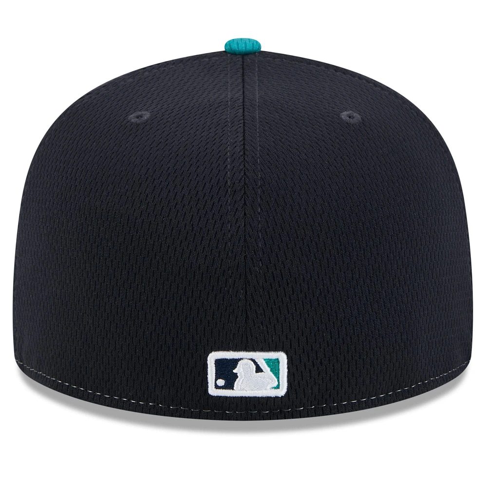 Men's New Era Navy/Aqua Seattle Mariners 2025 MLB Clubhouse 59FIFTY Fitted Hat