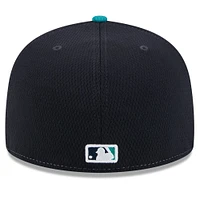 Men's New Era Navy/Aqua Seattle Mariners 2025 MLB Clubhouse 59FIFTY Fitted Hat