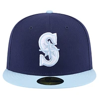 Men's New Era Navy/Light Blue Seattle Mariners Color Pack 2-Tone 59FIFTY Fitted Hat