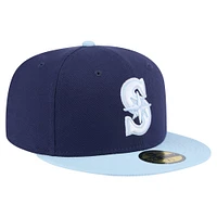 Men's New Era Navy/Light Blue Seattle Mariners Color Pack 2-Tone 59FIFTY Fitted Hat