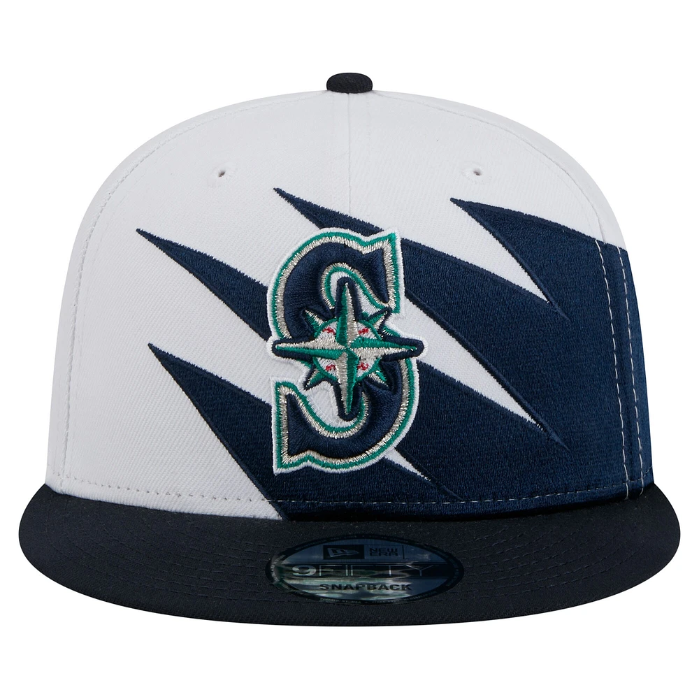 Men's New Era Navy/White Seattle Mariners Jagged 9FIFTY Snapback Hat