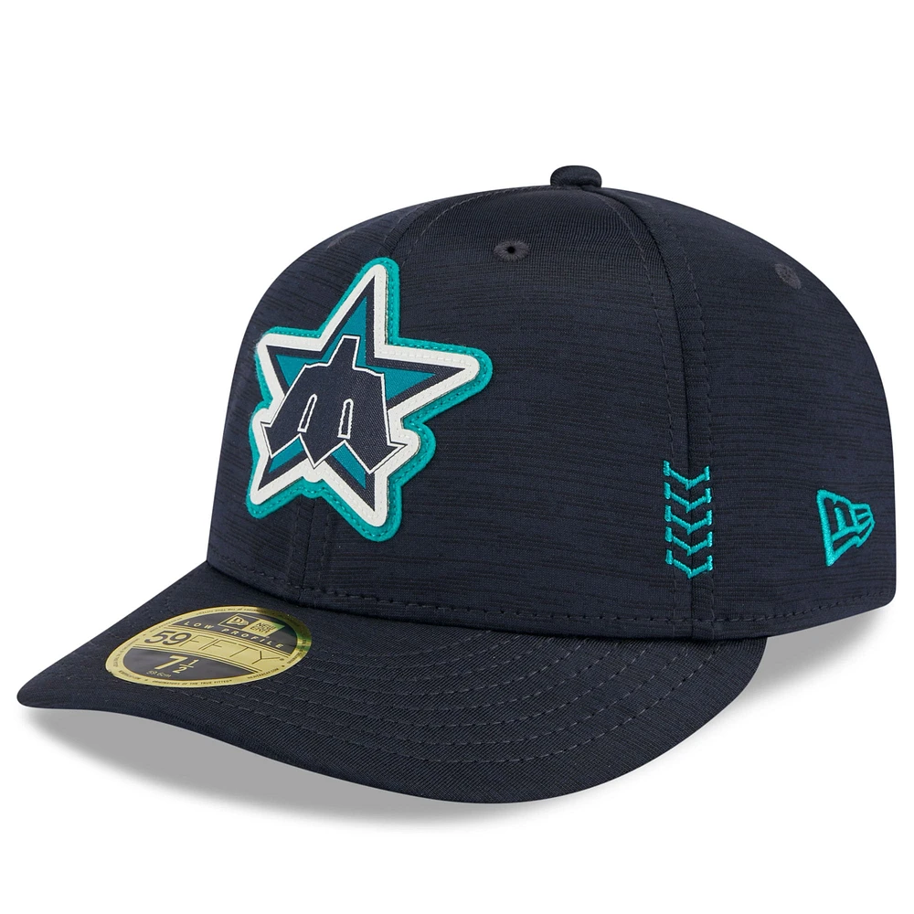 Men's New Era  Navy Seattle Mariners 2024 Clubhouse Low Profile 59FIFTY Fitted Hat