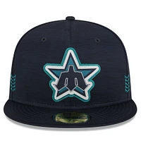 Men's New Era  Navy Seattle Mariners 2024 MLB Clubhouse 59FIFTY Fitted Hat