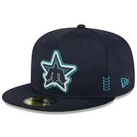 Men's New Era  Navy Seattle Mariners 2024 MLB Clubhouse 59FIFTY Fitted Hat