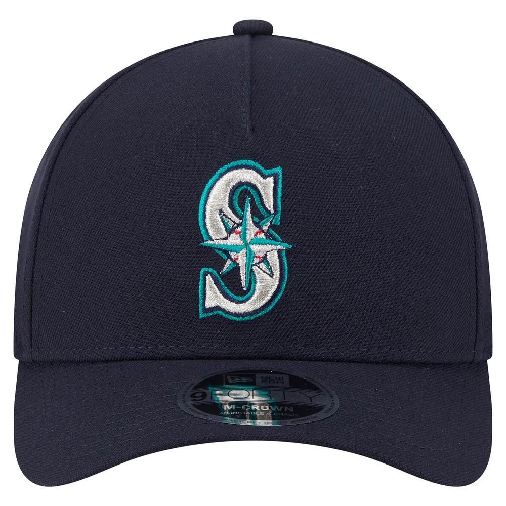 Men's New Era  Navy Seattle Mariners 9FORTY M-Crown Adjustable Hat