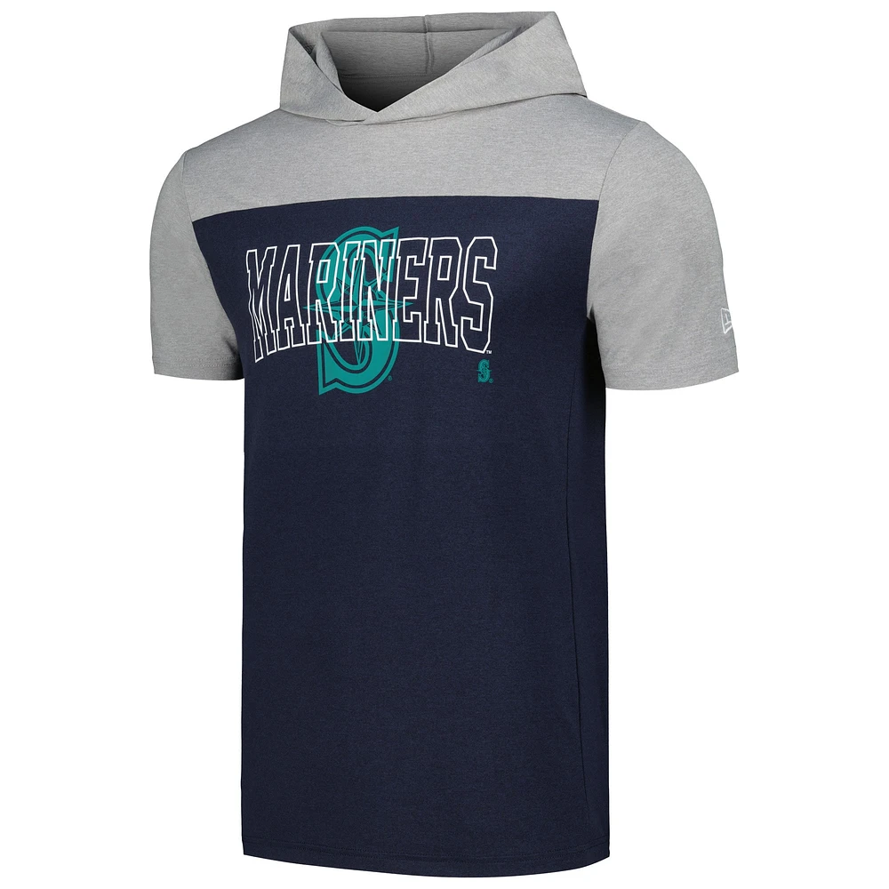 Men's New Era Navy Seattle Mariners Active Brushed Hoodie T-Shirt