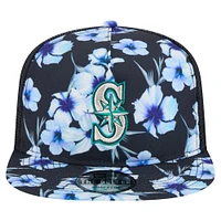 Men's New Era Navy Seattle Mariners Adventure Pattern Golfer Trucker Snapback Hat