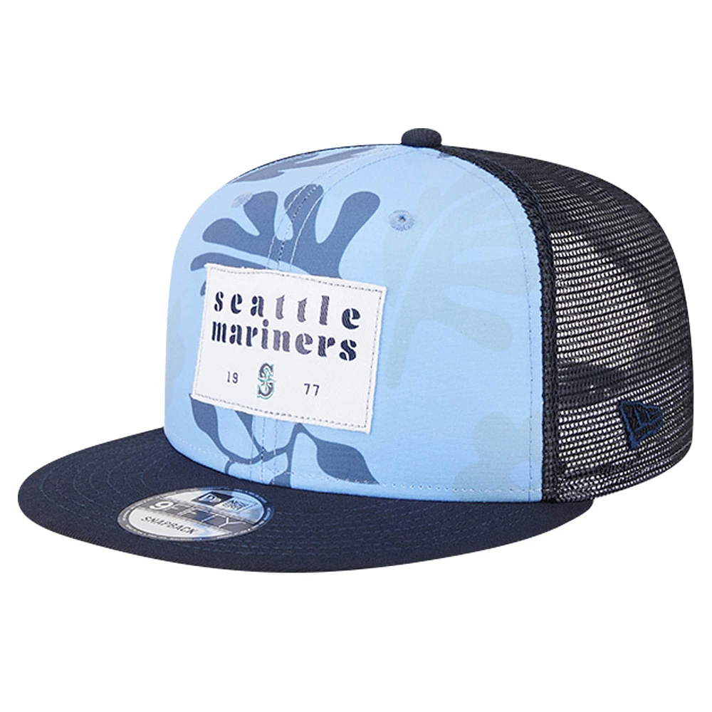 Men's New Era Navy Seattle Mariners Bikini Bottom Trucker 9FIFTY Snapback Hat