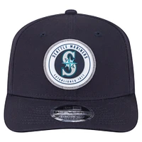 Men's New Era Navy Seattle Mariners Circle Patch 9SEVENTY Stretch-Snap Hat