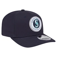 Men's New Era Navy Seattle Mariners Circle Patch 9SEVENTY Stretch-Snap Hat