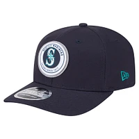 Men's New Era Navy Seattle Mariners Circle Patch 9SEVENTY Stretch-Snap Hat
