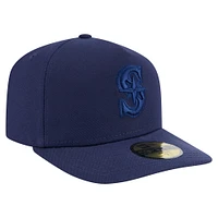 Men's New Era Navy Seattle Mariners Color Pack A-Frame 59FIFTY Fitted Hat