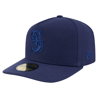 Men's New Era Navy Seattle Mariners Color Pack A-Frame 59FIFTY Fitted Hat