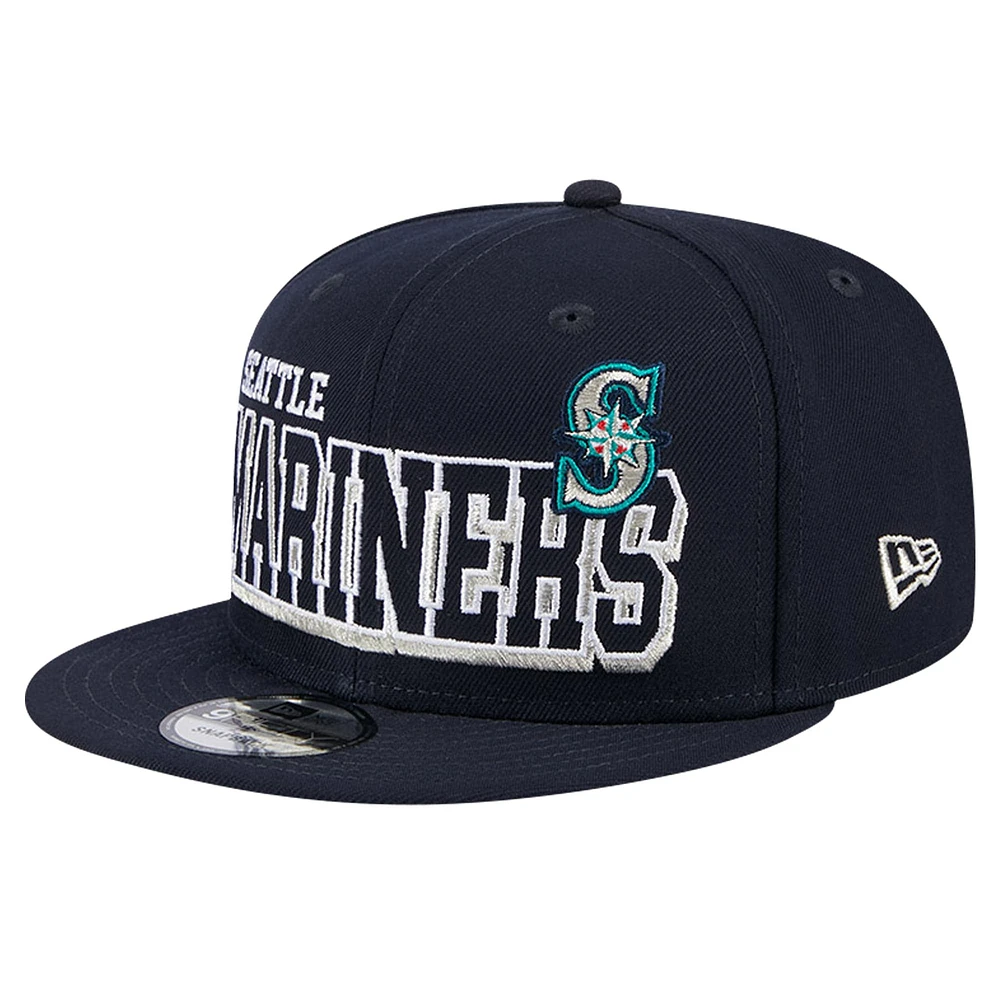 Casquette Snapback 9FIFTY Game Day Bold New Era des Seattle Mariners pour hommes, bleu marine