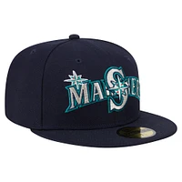 Casquette ajustée 59FIFTY Overlap des Seattle Mariners de New Era pour homme