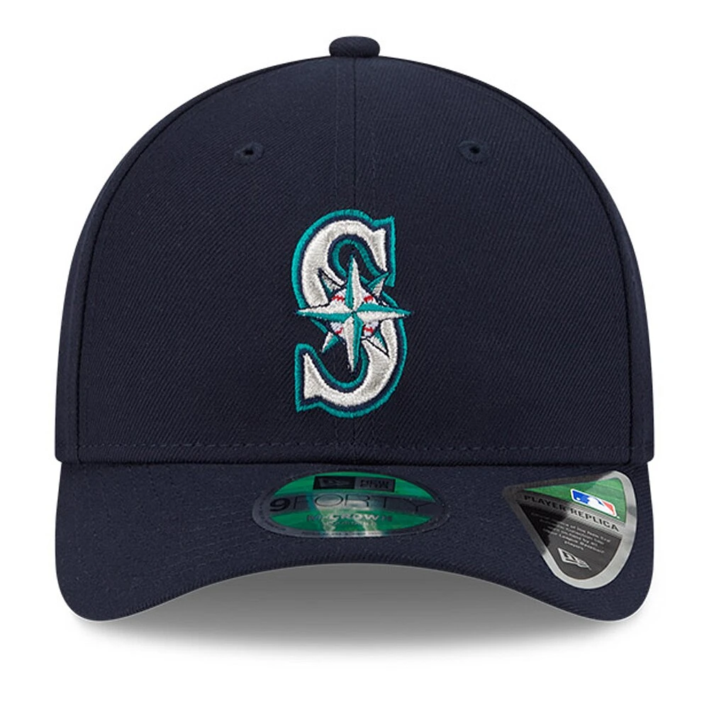 Casquette ajustable 9FORTY pour homme New Era bleu marine Seattle Mariners Player Replica