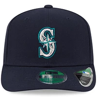Casquette ajustable New Era 9SEVENTY bleu marine pour homme, réplique du joueur des Seattle Mariners
