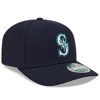 Casquette ajustable New Era 9SEVENTY bleu marine pour homme, réplique du joueur des Seattle Mariners