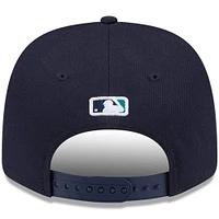 Casquette ajustable New Era 9SEVENTY bleu marine pour homme, réplique du joueur des Seattle Mariners