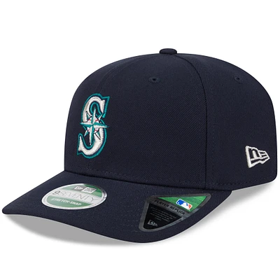 Casquette ajustable New Era 9SEVENTY bleu marine pour homme, réplique du joueur des Seattle Mariners