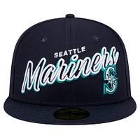 Casquette ajustée 59FIFTY bleu marine pour homme avec inscription Seattle Mariners de New Era