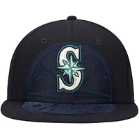 Men's New Era Navy Seattle Mariners Shadow Logo 59FIFTY Fitted Hat