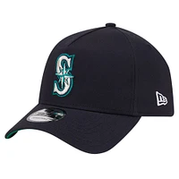 Casquette ajustable 9FORTY couleur de l'équipe des Seattle Mariners New Era pour hommes, bleu marine