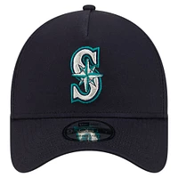 Casquette ajustable 9FORTY couleur de l'équipe des Seattle Mariners New Era pour hommes, bleu marine