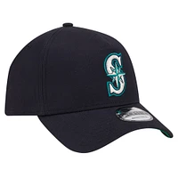 Casquette ajustable 9FORTY couleur de l'équipe des Seattle Mariners New Era pour hommes, bleu marine