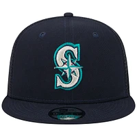 Casquette Snapback 9FIFTY pour homme bleu marine Seattle Mariners Team Color Trucker New Era