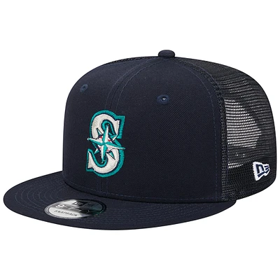 Casquette Snapback 9FIFTY pour homme bleu marine Seattle Mariners Team Color Trucker New Era