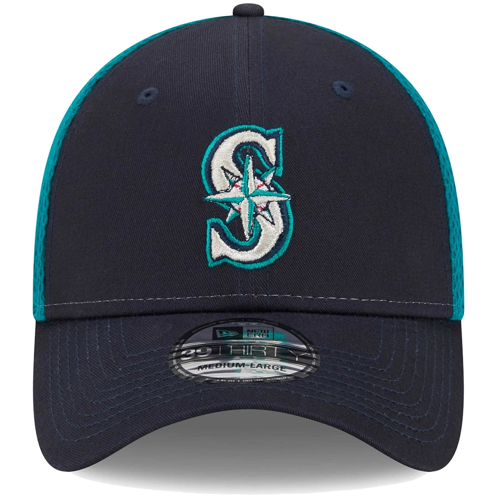 Men's New Era Navy Seattle Mariners Team Neo 39THIRTY Flex Hat