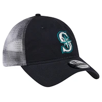 Men's New Era Navy Seattle Mariners Team Slick Trucker 9TWENTY Adjustable Hat