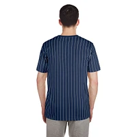 Men's New Era Navy Seattle Mariners Throwback Pinstripe T-Shirt