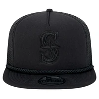 Men's New Era Navy Seattle Mariners Tone Foam Meshback Golfer Snapback Hat