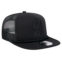 Casquette de golf à visière snapback Seattle Mariners de New Era pour homme, bleu marine