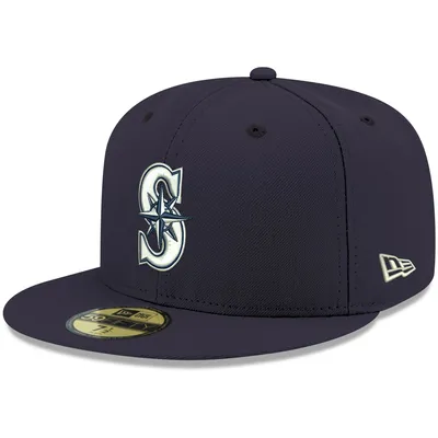 Seattle Mariners New Era White Logo 59FIFTY Fitted Hat