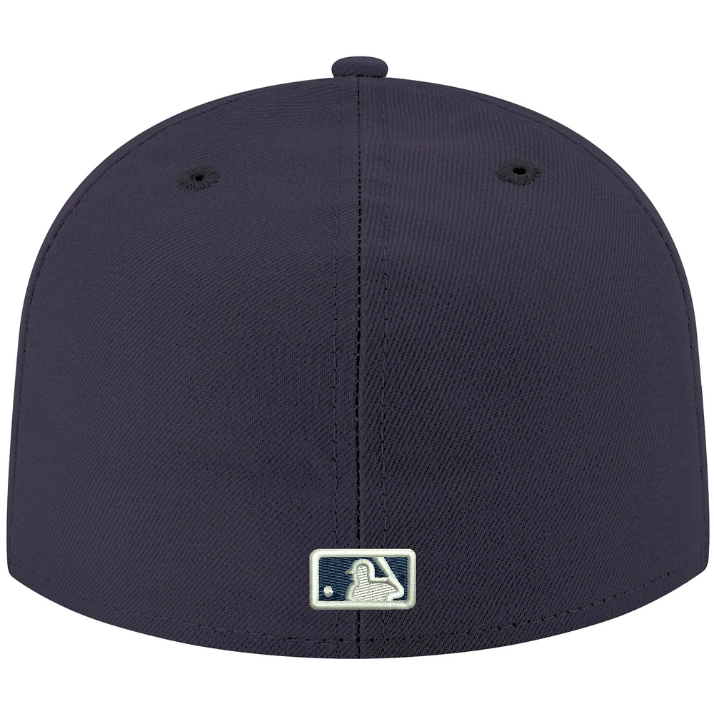 Men's New Era Navy Seattle Mariners White Logo 59FIFTY Fitted Hat