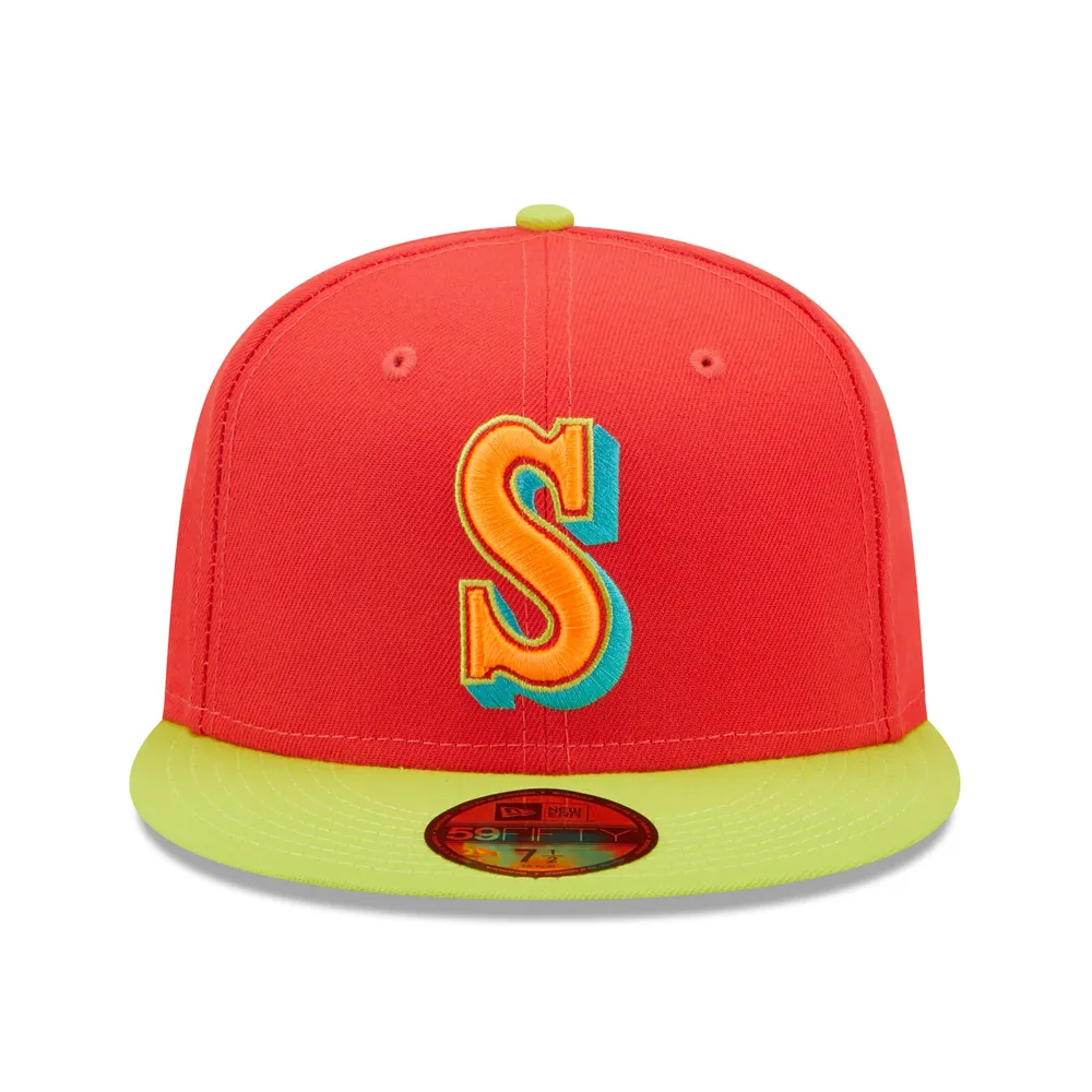 Seattle Mariners New Era Lava Highlighter Logo 59FIFTY Fitted Hat