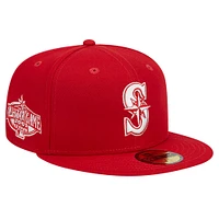 Men's New Era Red Seattle Mariners Logo 59FIFTY Fitted Hat